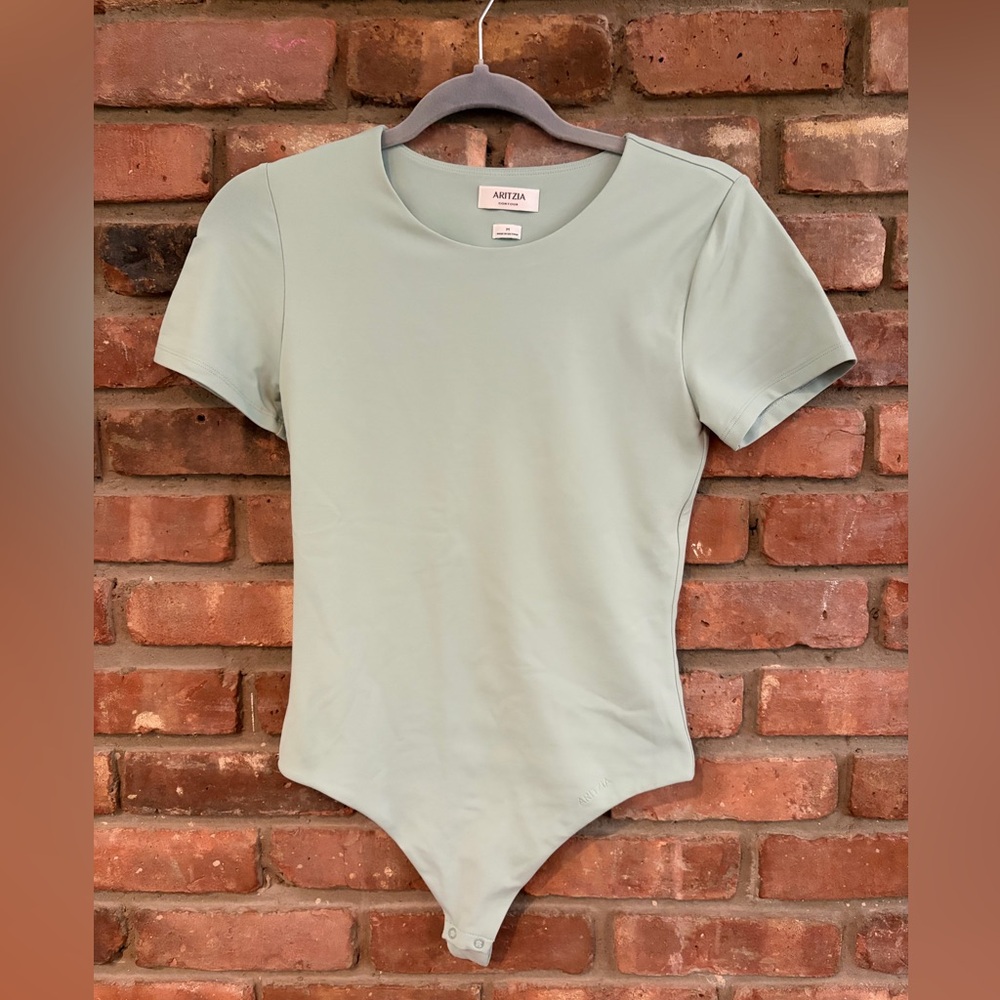 Aritzia Short-Sleeve Bodysuit in Sage